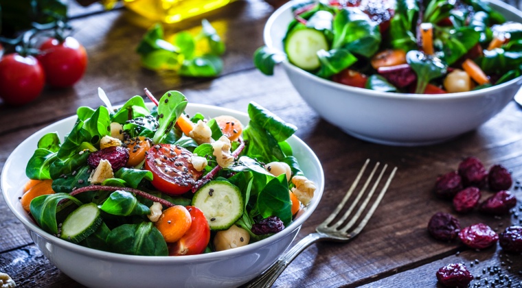 Two large bowls absolutely delicious looking salad